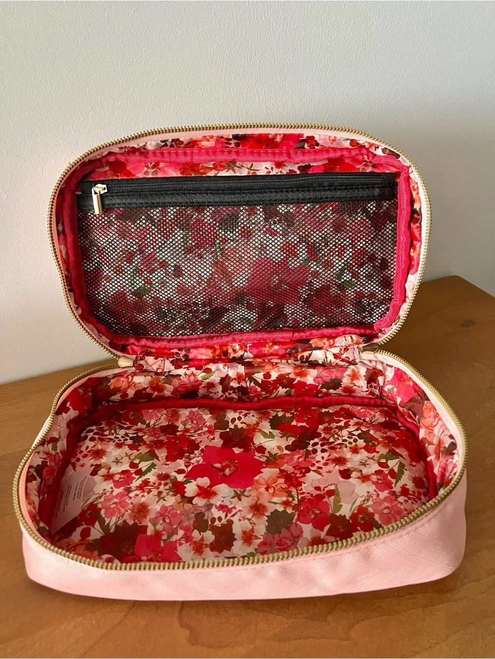🌸 Ted Baker London Blush Pink Travel Cosmetic Case | Floral Interior | NWT